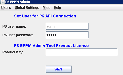 P6 API User Settings